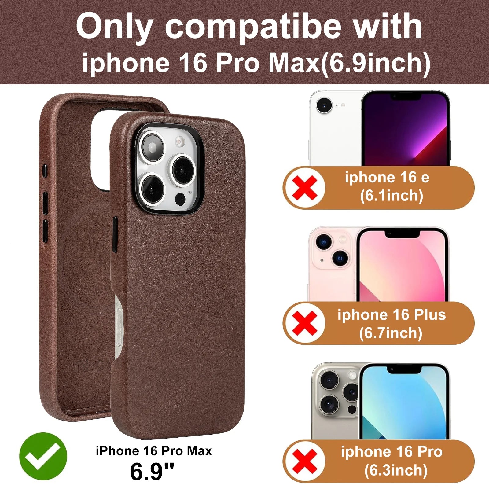 Genuine Leather Slim Phone Case for iPhone 16 Series image 4