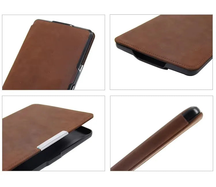 Cowhide Leather Magnetic Folio Kindle Paperwhite Case - image 3