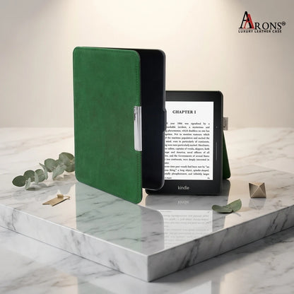 Cowhide Leather Magnetic Folio Kindle Paperwhite Case - image 1