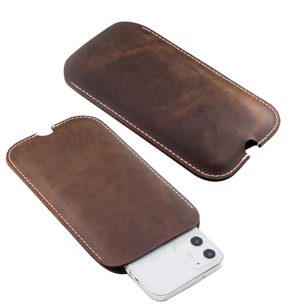 Crazy Horse Leather Phone Case for iPhone 12 Series image 1