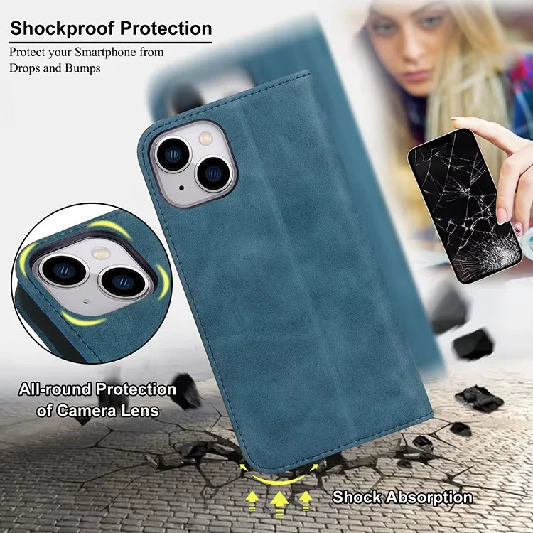 Genuine Leather Wallet Phone Case for iPhone 15 Series image 2