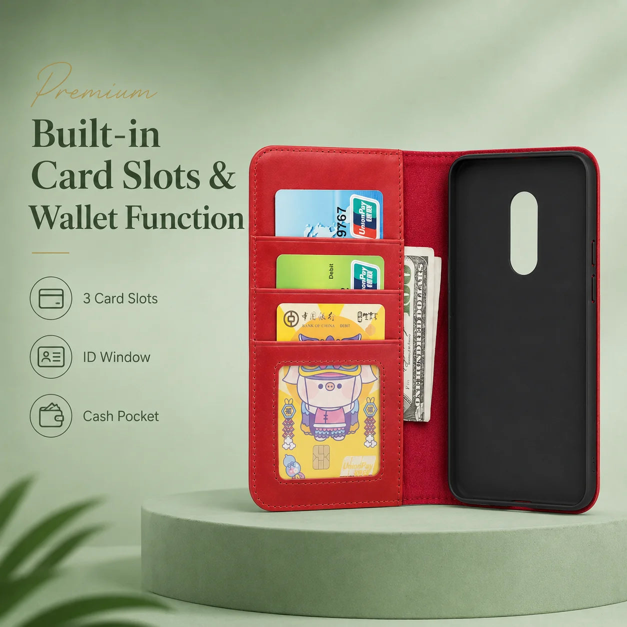 Genuine Leather Folio Wallet Phone Case for Samsung Galaxy Z Fold Series image 2