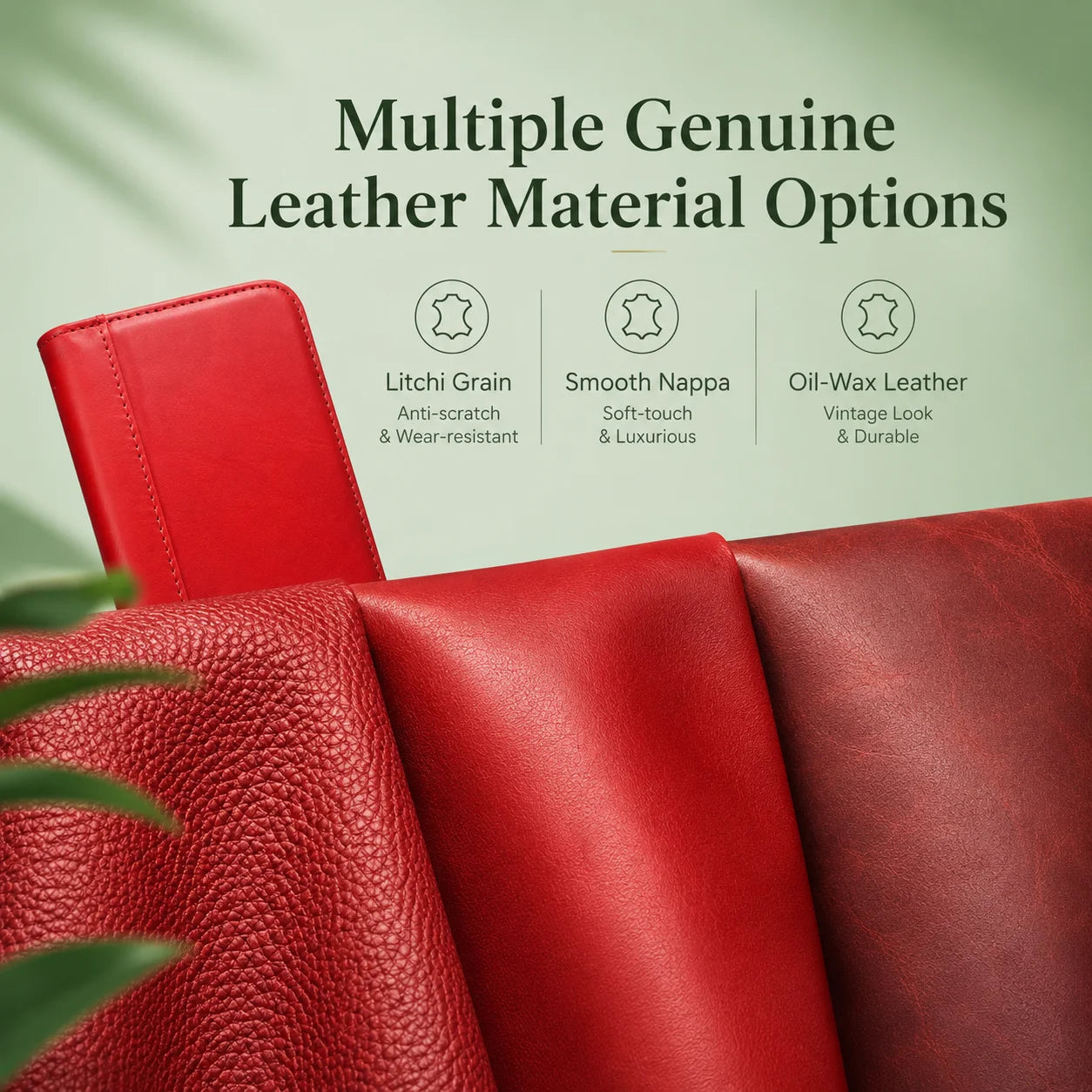 Genuine Leather Folio Wallet Phone Case for Samsung Galaxy Z Fold Series image 5