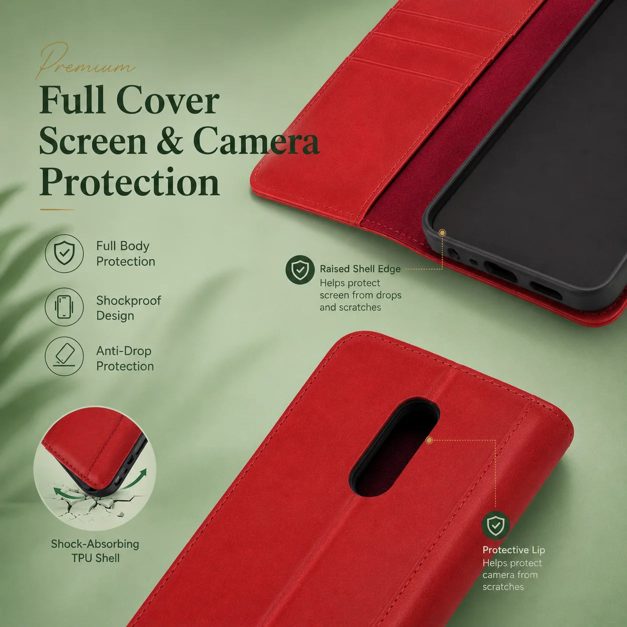 Genuine Leather Folio Wallet Phone Case for Samsung Galaxy Z Fold Series image 4