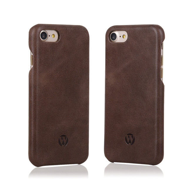 Aaronscase Brown Genuine Leather iPhone 7 Plus Case (Wholesale/Manufacturer)