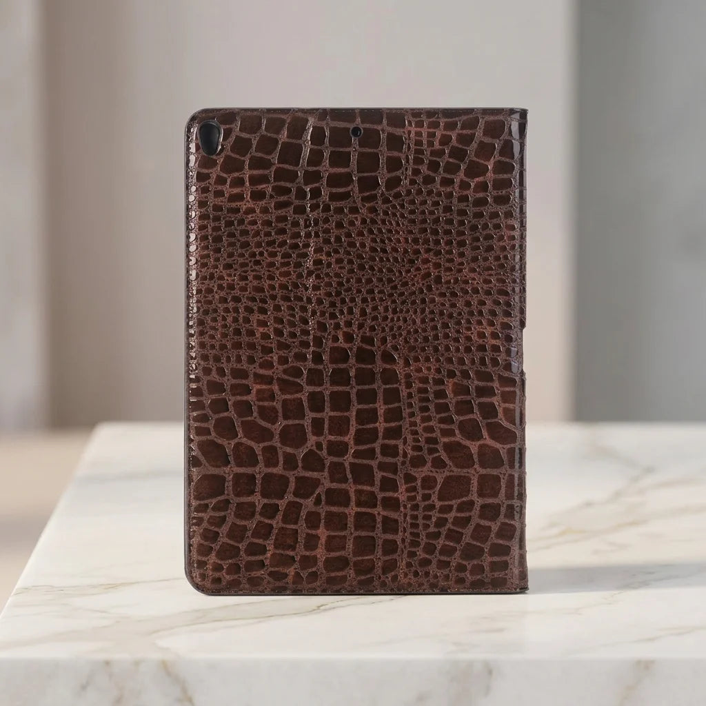 Crocodile Leather Stand Folio Laptop / Tablet Sleeve for MacBook & iPad Pro - image 1