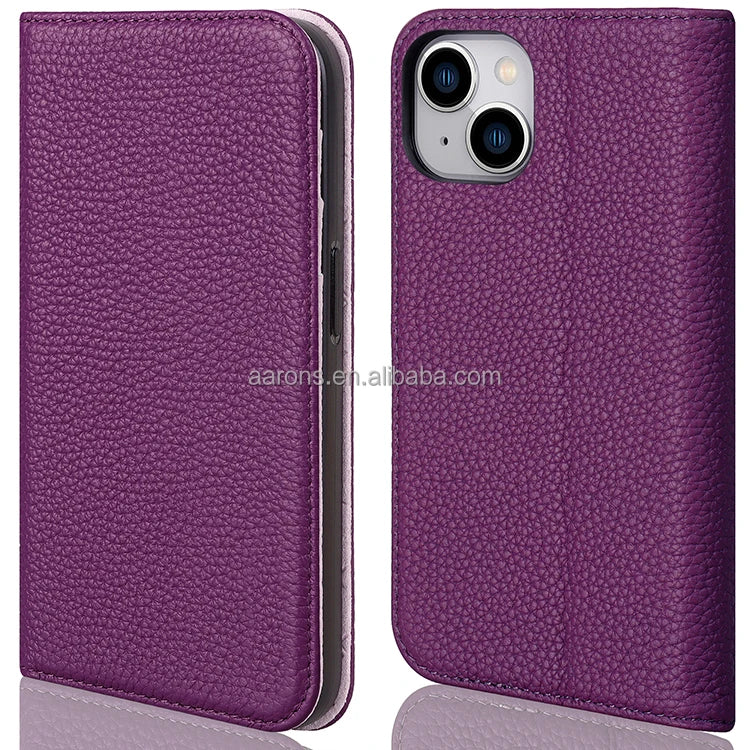 Genuine Leather Wallet Phone Case for iPhone 15 Series image 3