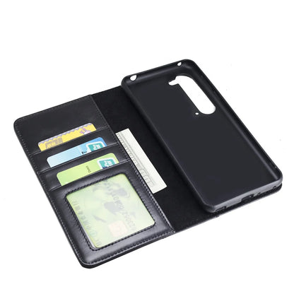 Black Genuine Leather Folio Wallet Phone Case for Sharp Aquos Series - image 5