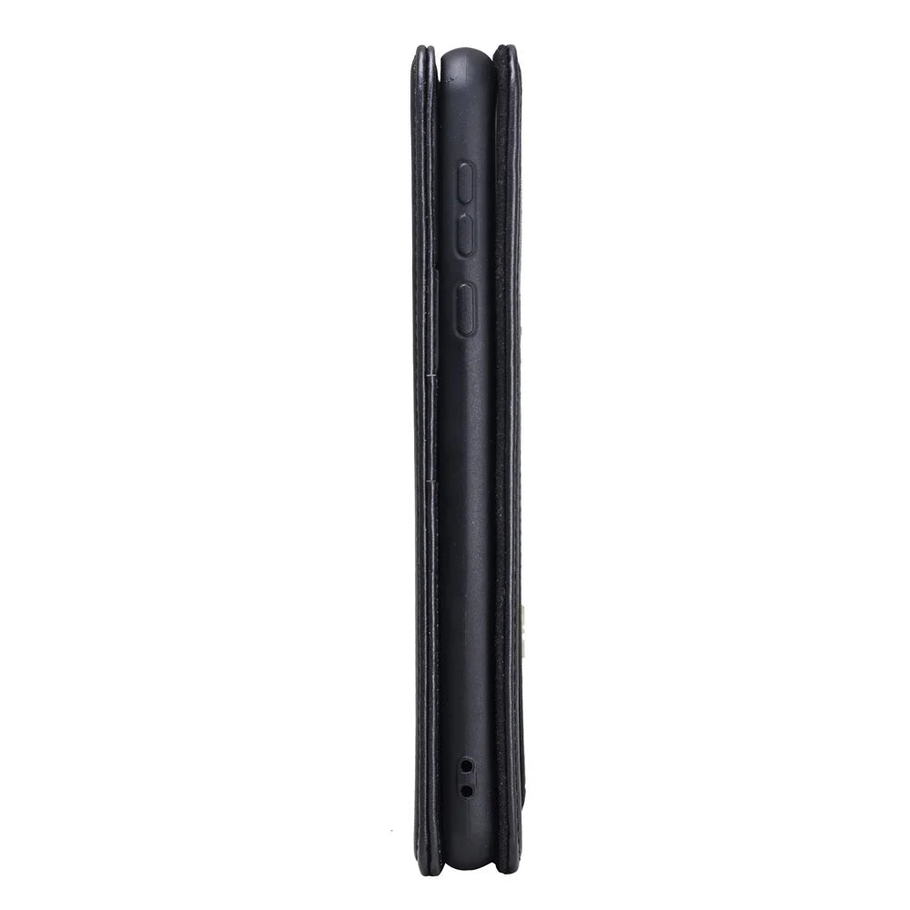 Black Genuine Leather Folio Wallet Phone Case for Sharp Aquos Series - image 3