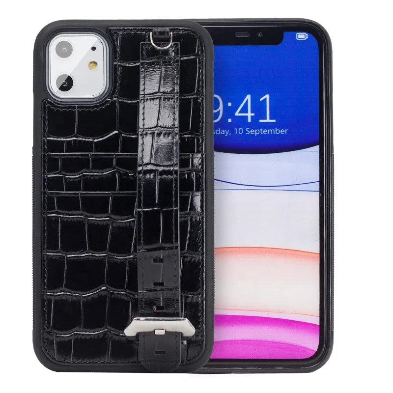 Crocodile Leather Crossbody Card Slots Wallet Phone Case for Custom Phone Models Style 02 - image 4