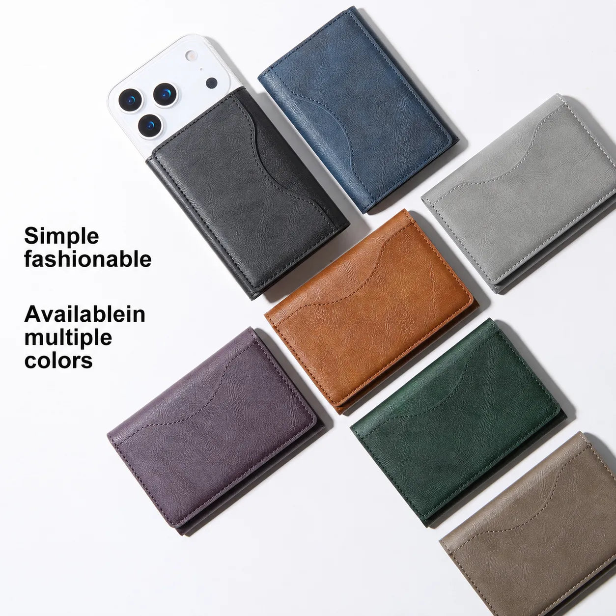 Genuine Leather MagSafe Three-Fold Magnetic Card Holder Wallet (Wholesale/OEM Manufacturer)