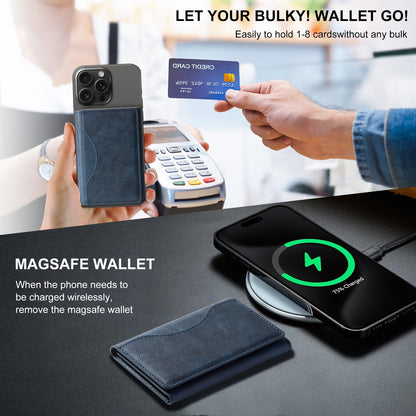 Wholesale PU Leather Magsafe Three-Fold Magnetic Card Holder Wallet OEM Manufacturer