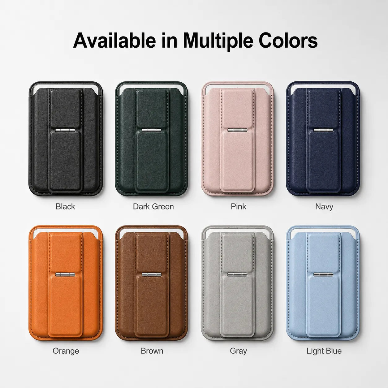 Genuine Leather MagSafe Card Holder with Magnetic Phone Stand (Wholesale/OEM Manufacturer)