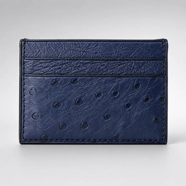 Genuine Leather Ostrich Pattern Card Holder (Wholesale/OEM Manufacturer)