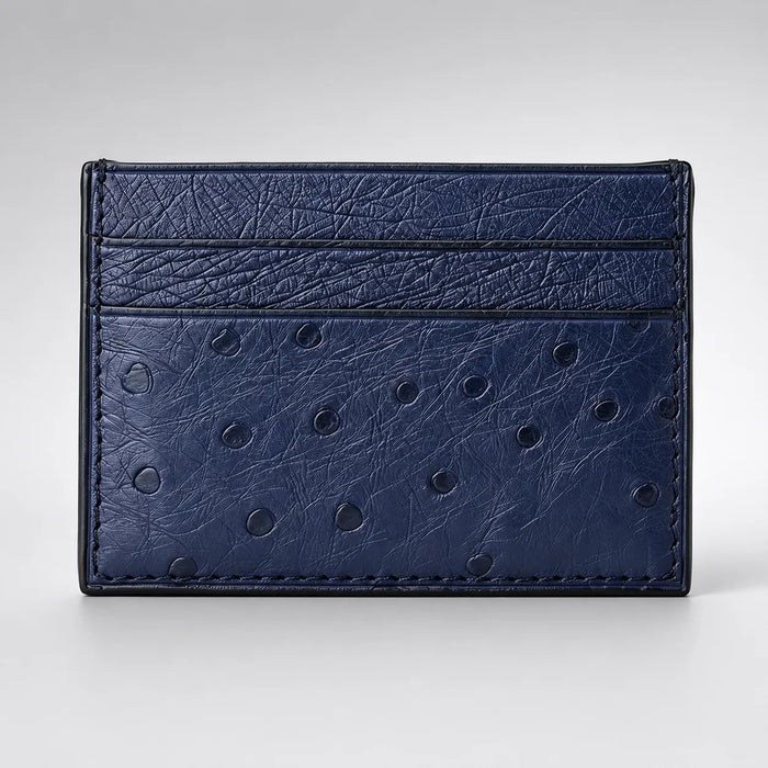 Genuine Leather Ostrich Pattern Card Holder (Wholesale/OEM Manufacturer)