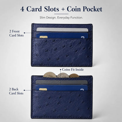 Genuine Leather Ostrich Pattern Card Holder (Wholesale/OEM Manufacturer)