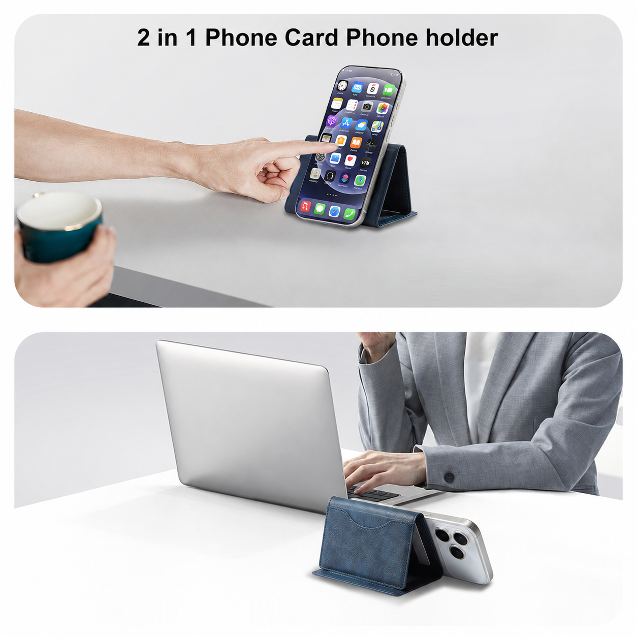 Wholesale PU Leather Magsafe Three-Fold Magnetic Card Holder Wallet OEM Manufacturer