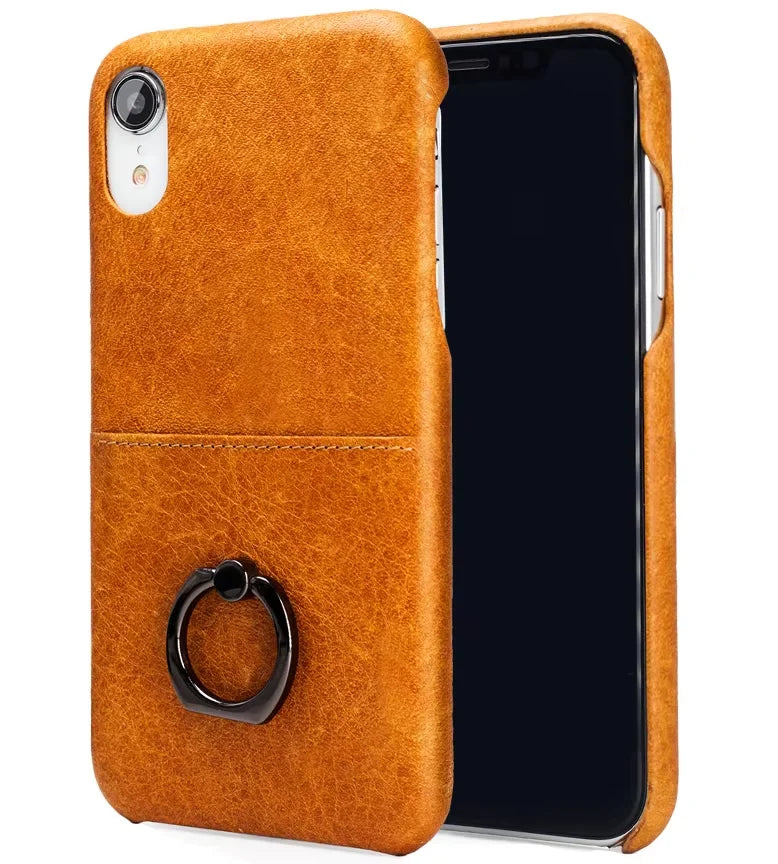 Full-Grain Leather Wallet Phone Case for Customizable Device Models image 2