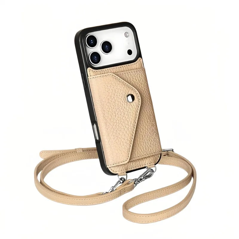 Genuine Leather Crossbody Wallet Phone Case for iPhone 17 Series image 1
