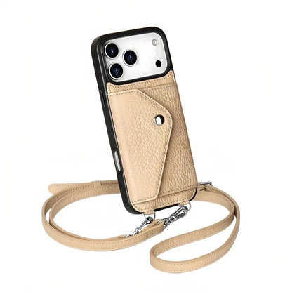Genuine Leather Crossbody Wallet Phone Case for iPhone 17 Series image 1