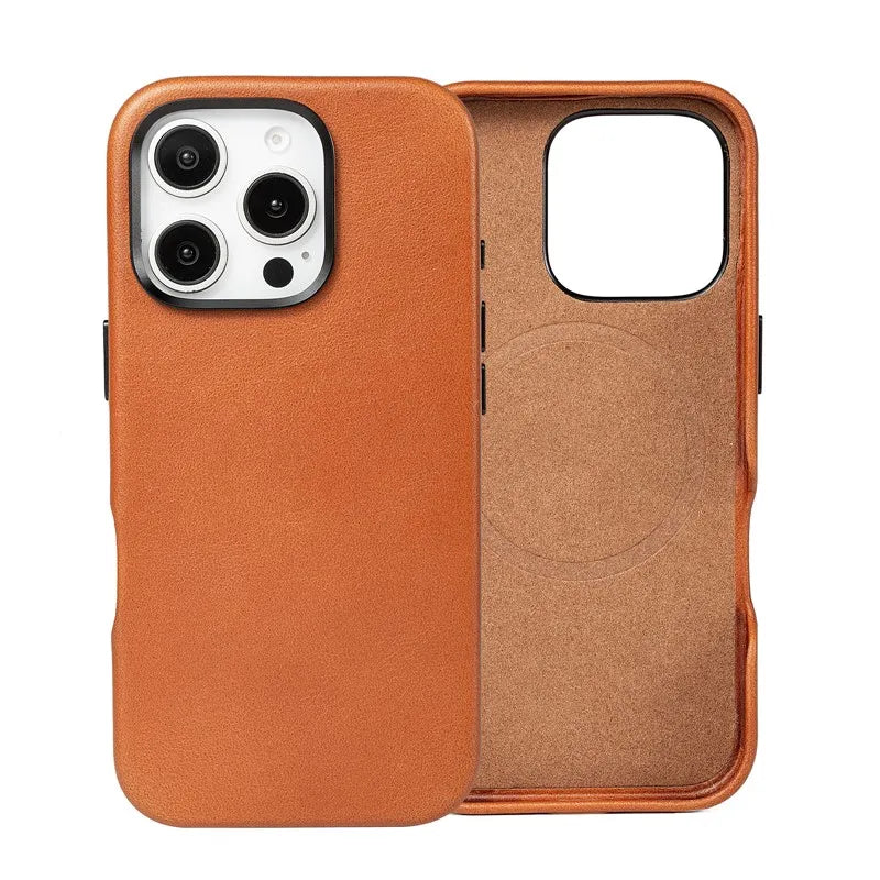 Genuine Leather Slim Phone Case for iPhone 16 Series image 1
