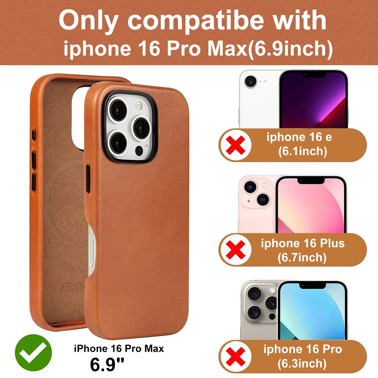 Genuine Leather Slim Phone Case for iPhone 16 Series image 4