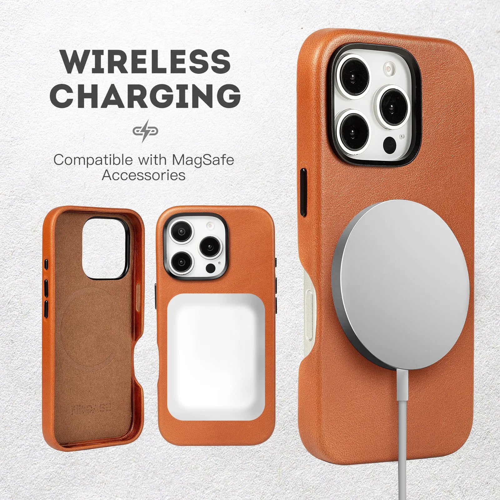 Genuine Leather Slim Phone Case for iPhone 16 Series image 3
