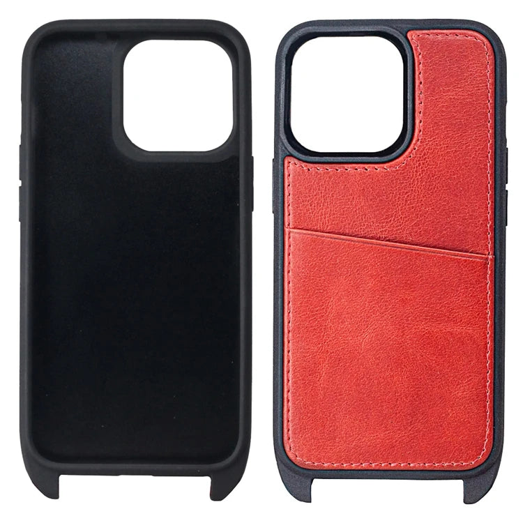 Genuine Leather Crossbody Wallet Phone Case for iPhone 14 Series image 2