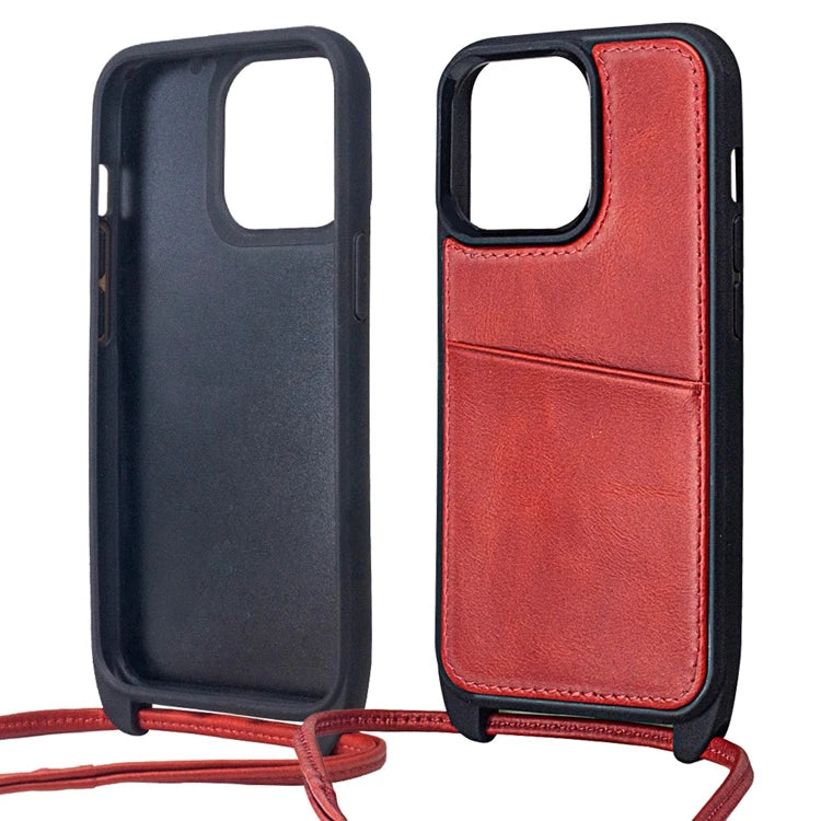 Genuine Leather Crossbody Wallet Phone Case for iPhone 14 Series image 3
