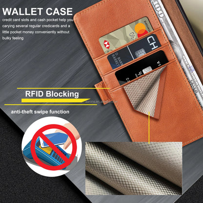 Full-Grain Leather Shockproof Wallet Phone Case for Samsung Galaxy Models - image 5