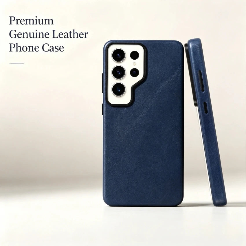 Genuine Leather Slim Full Wrap Phone Case for Samsung Galaxy S26 Series - image 5