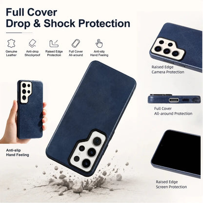 Genuine Leather Slim Full Wrap Phone Case for Samsung Galaxy S26 Series - image 3