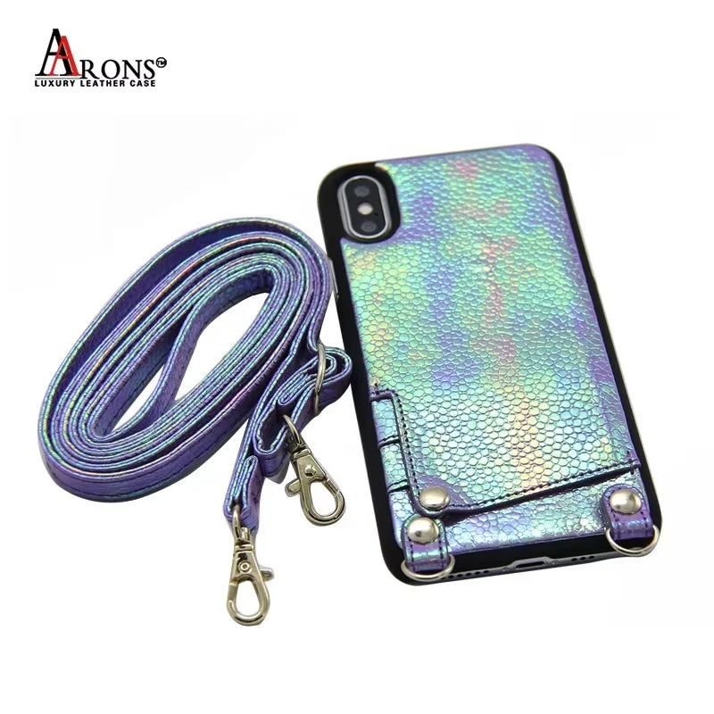 Genuine Leather Crossbody Wallet Phone Case for Customizable Device Models image 4