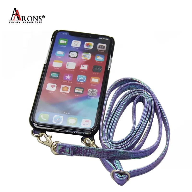 Genuine Leather Crossbody Wallet Phone Case for Customizable Device Models image 3