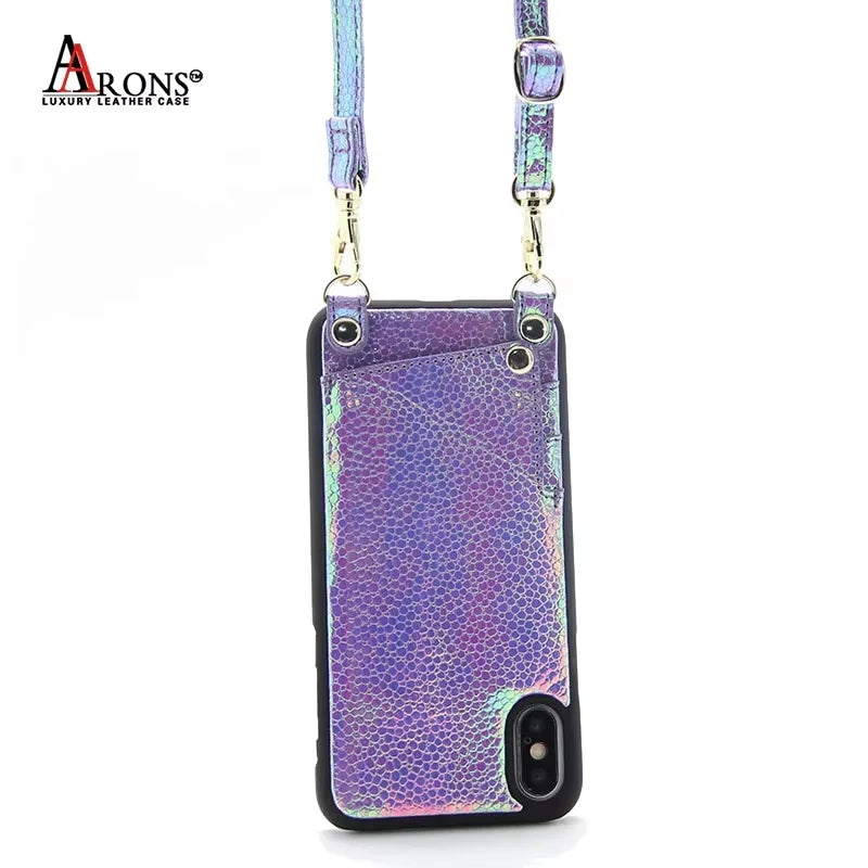 Genuine Leather Crossbody Wallet Phone Case for Customizable Device Models image 2