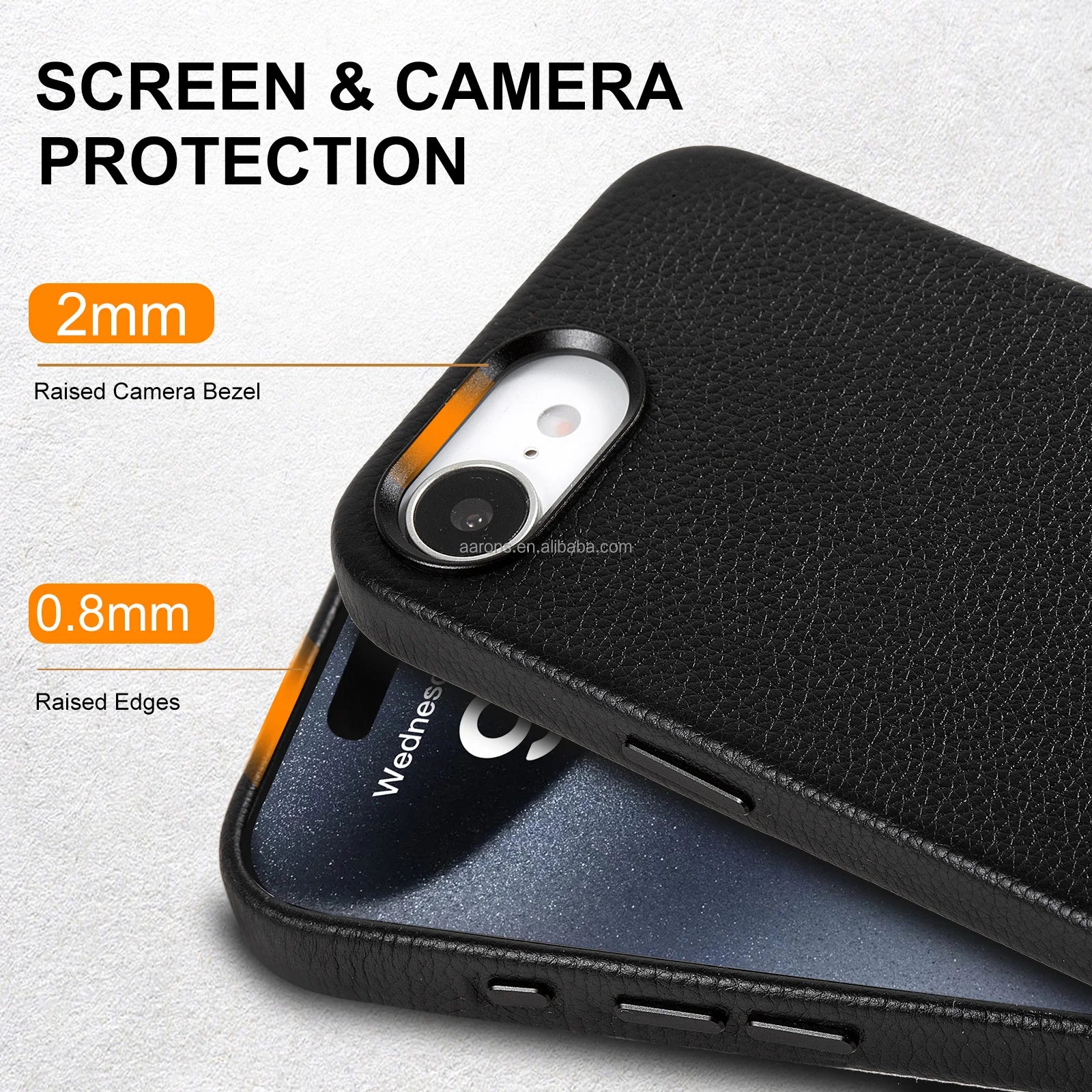 Genuine Leather Reinforced Corner Shockproof Phone Case for iPhone 16 Series - image 2
