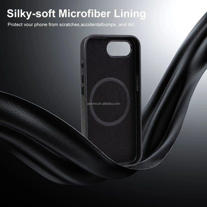 Genuine Leather Reinforced Corner Shockproof Phone Case for iPhone 16 Series - image 5
