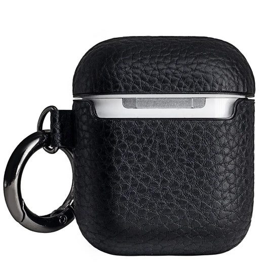 Black Pebble Leather AirPods / Earphone Case for AirPods / Custom Earphone Models - image 2
