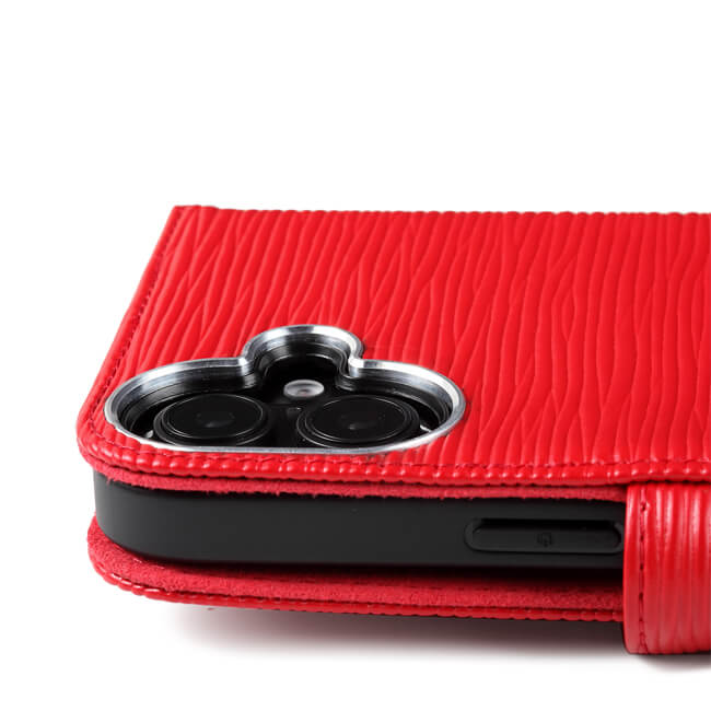 Aaronscase Genuine Red Leather iPhone 16 Case (Wholesale / Manufacturer)