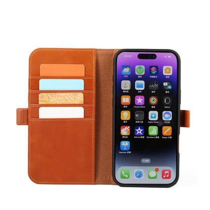Aaronscase Genuine Leather iPhone 16 Pro Wallet Case (Wholesale/Manufacturer)