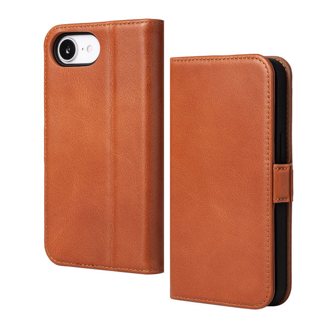 Aaronscase Genuine Leather Wallet Case for iPhone 16e (Wholesale/Manufacturer)