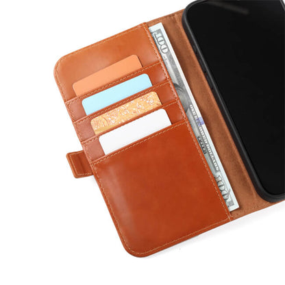 Aaronscase Genuine Leather iPhone 16 Pro Wallet Case (Wholesale/Manufacturer)