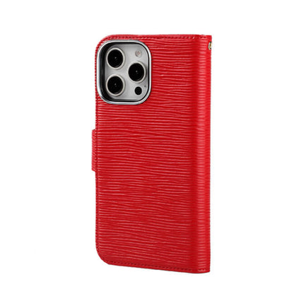 Aaronscase Genuine Red Leather iPhone 16 Pro Case (Wholesale/Manufacturer)