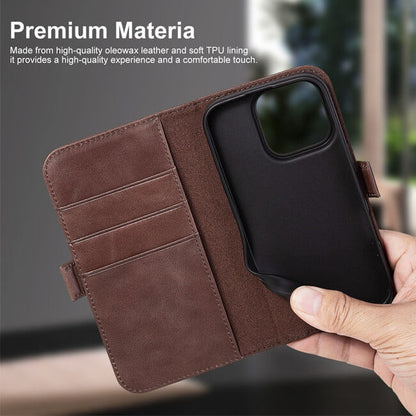Aaronscase Genuine Leather Folio Wallet Case for iPhone 16 Pro Max (Wholesale/Manufacturer)