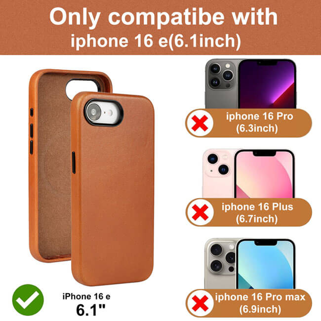 Aaronscase Handmade Genuine Leather Phone Case for iPhone 16e (Wholesale/Manufacturer)