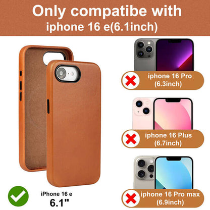 Aaronscase Handmade Genuine Leather Phone Case for iPhone 16e (Wholesale/Manufacturer)