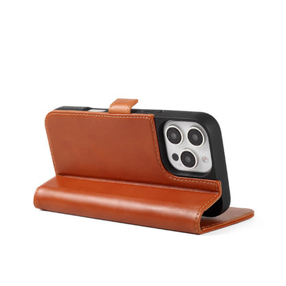 Aaronscase Genuine Leather iPhone 16 Pro Wallet Case (Wholesale/Manufacturer)