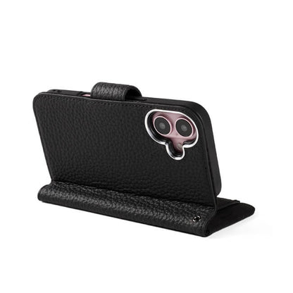 Aaronscase Genuine Black Leather iPhone 16 Case (Wholesale / Manufacturer)