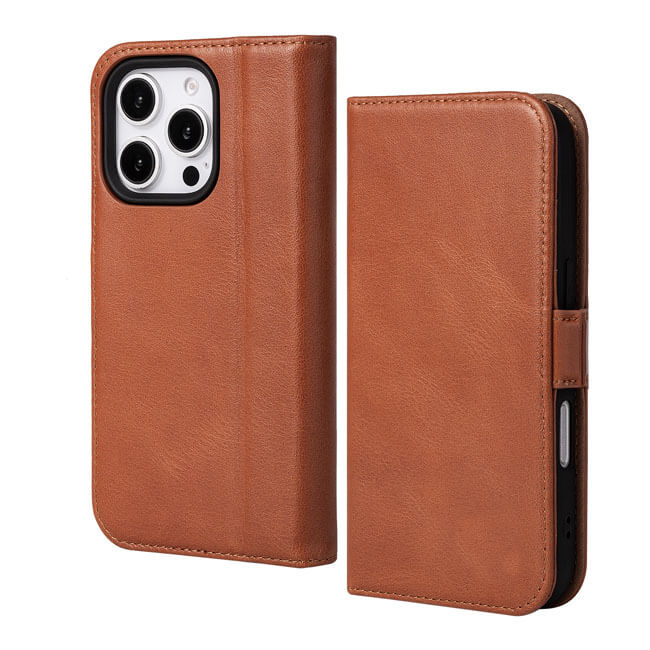 Aaronscase Genuine Leather Flip Cover for iPhone 16 Pro Max - Wholesale Manufacturer