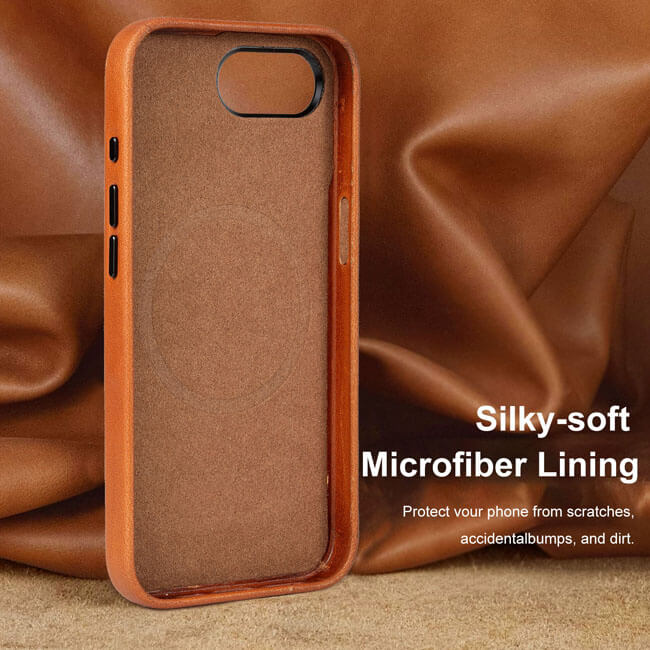 Aaronscase Handmade Genuine Leather Phone Case for iPhone 16e (Wholesale/Manufacturer)